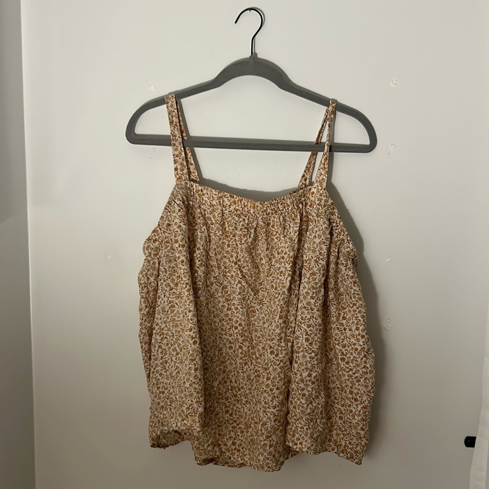 Yellow floral Old Navy tie back top